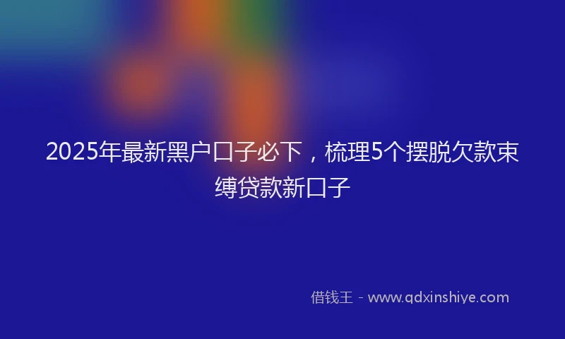 2025年最新黑户口子必下，梳理5个摆脱欠款束缚贷款新口子