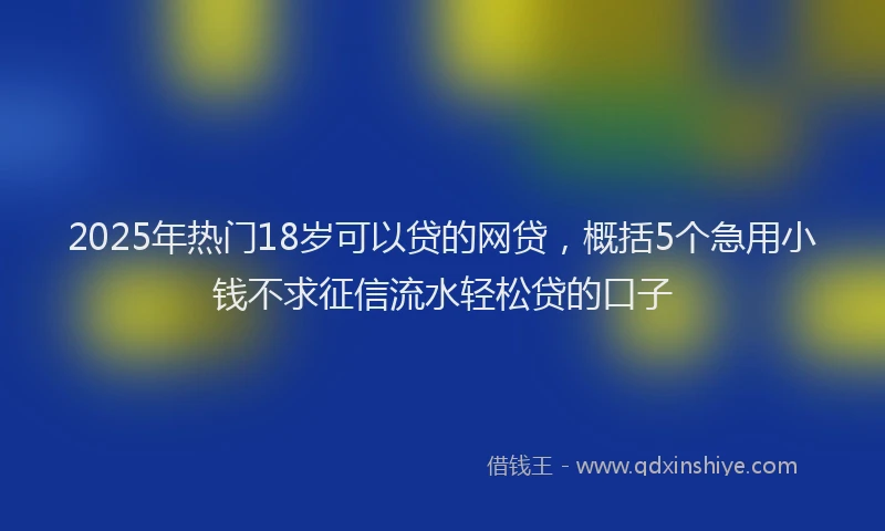 2025年热门18岁可以贷的网贷，概括5个急用小钱不求征信流水轻松贷的口子