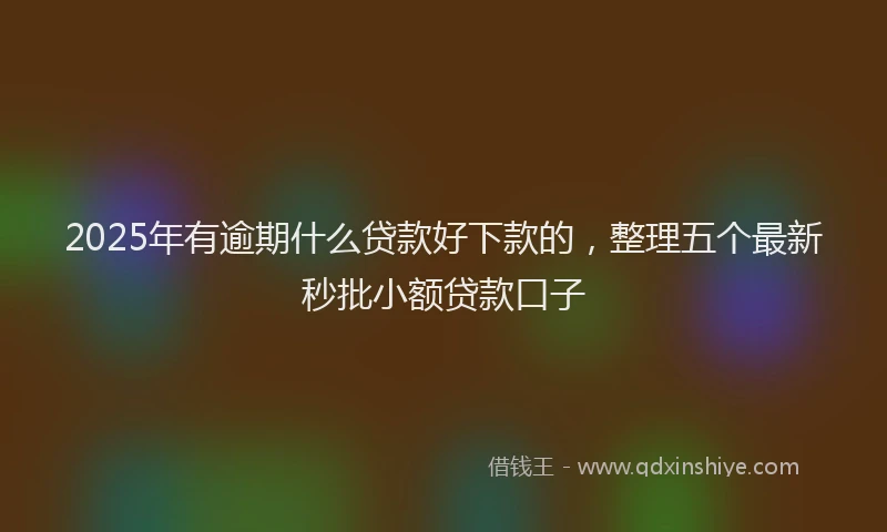 2025年有逾期什么贷款好下款的，整理五个最新秒批小额贷款口子