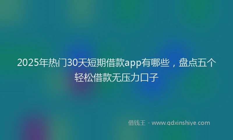 2025年热门30天短期借款app有哪些，盘点五个轻松借款无压力口子