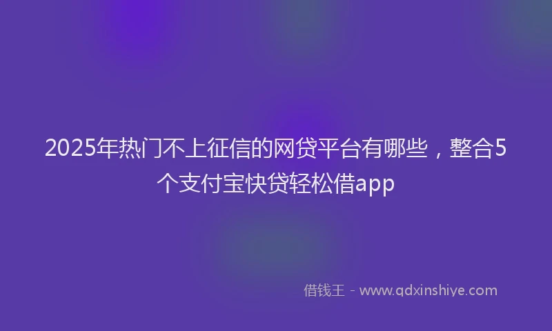 2025年热门不上征信的网贷平台有哪些，整合5个支付宝快贷轻松借app