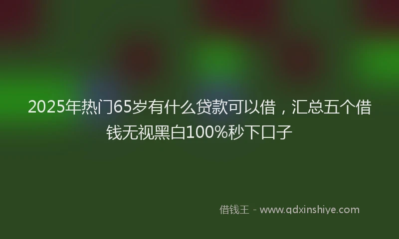 2025年热门65岁有什么贷款可以借，汇总五个借钱无视黑白100%秒下口子
