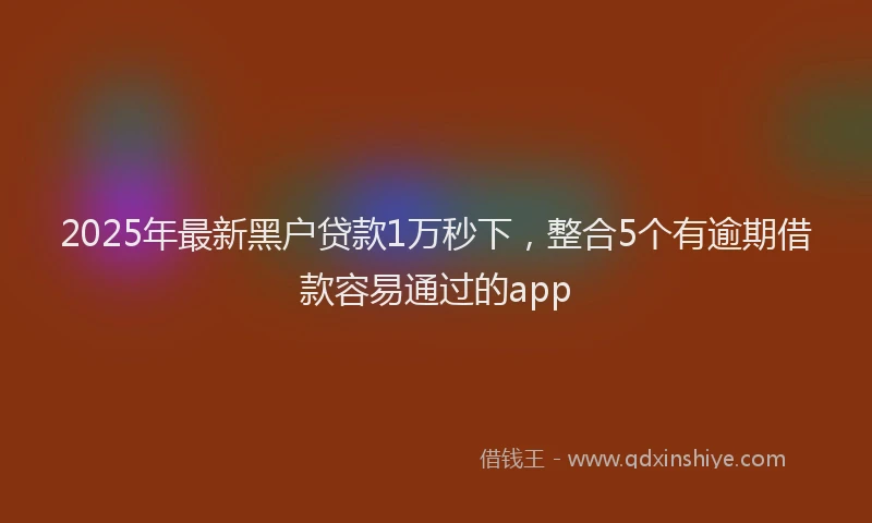 2025年最新黑户贷款1万秒下，整合5个有逾期借款容易通过的app