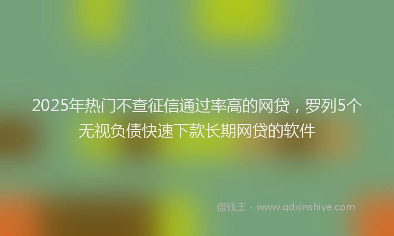 2025年热门不查征信通过率高的网贷，罗列5个无视负债快速下款长期网贷的软件