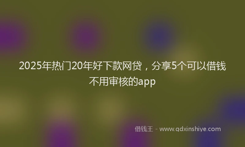 2025年热门20年好下款网贷，分享5个可以借钱不用审核的app