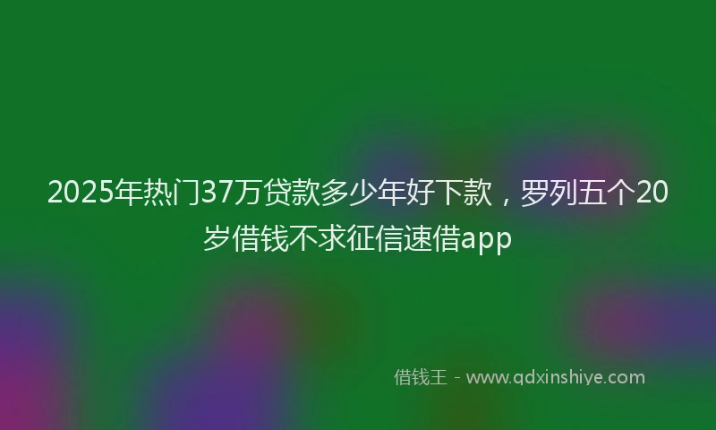 2025年热门37万贷款多少年好下款，罗列五个20岁借钱不求征信速借app