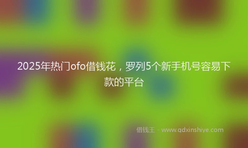 2025年热门ofo借钱花，罗列5个新手机号容易下款的平台