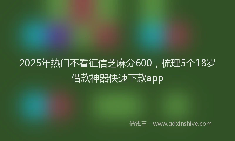 2025年热门不看征信芝麻分600，梳理5个18岁借款神器快速下款app
