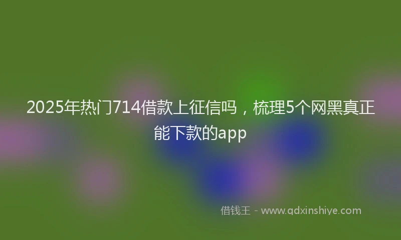2025年热门714借款上征信吗，梳理5个网黑真正能下款的app