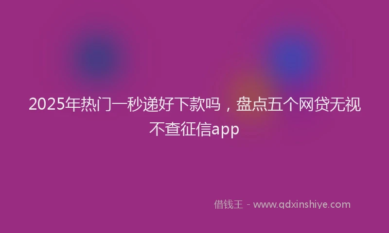 2025年热门一秒递好下款吗，盘点五个网贷无视不查征信app