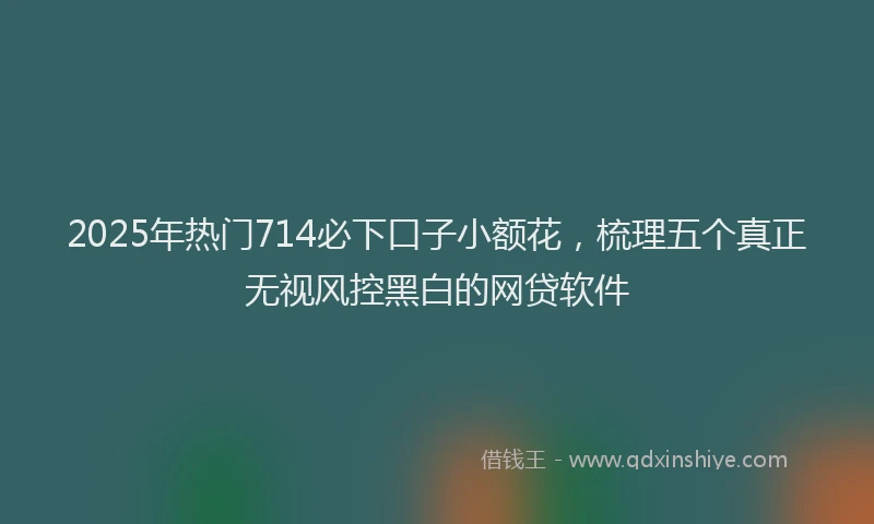 2025年热门714必下口子小额花，梳理五个真正无视风控黑白的网贷软件