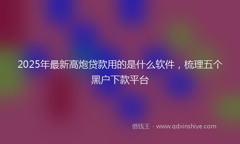 2025年最新高炮贷款用的是什么软件，梳理五个黑户下款平台