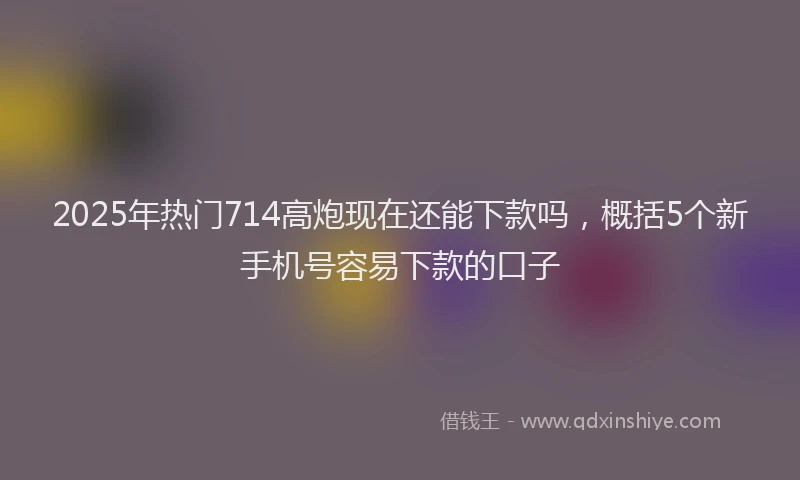 2025年热门714高炮现在还能下款吗，概括5个新手机号容易下款的口子