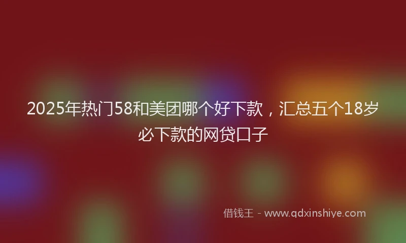 2025年热门58和美团哪个好下款，汇总五个18岁必下款的网贷口子
