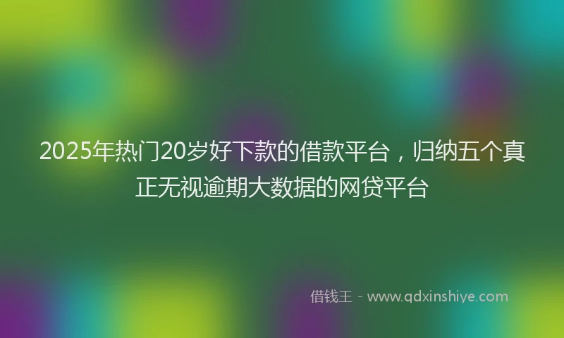 2025年热门20岁好下款的借款平台，归纳五个真正无视逾期大数据的网贷平台