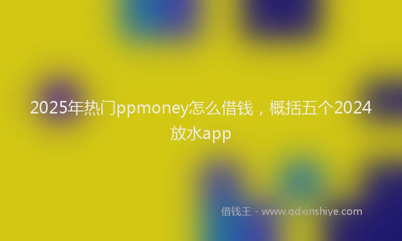 2025年热门ppmoney怎么借钱，概括五个2024放水app