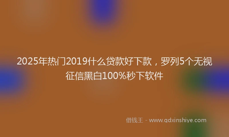 2025年热门2019什么贷款好下款，罗列5个无视征信黑白100%秒下软件