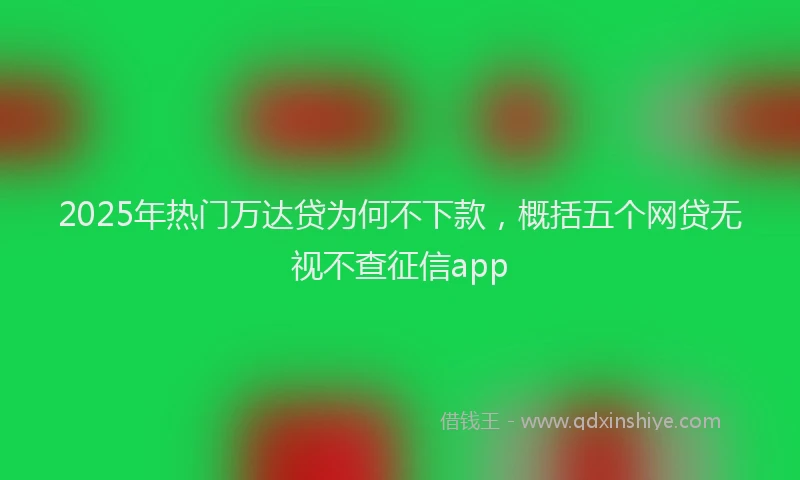 2025年热门万达贷为何不下款，概括五个网贷无视不查征信app