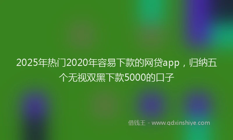 2025年热门2020年容易下款的网贷app，归纳五个无视双黑下款5000的口子