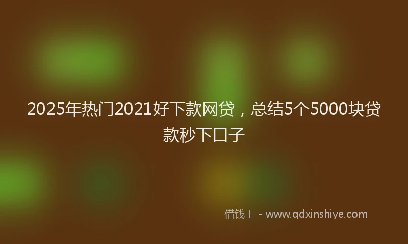 2025年热门2021好下款网贷，总结5个5000块贷款秒下口子