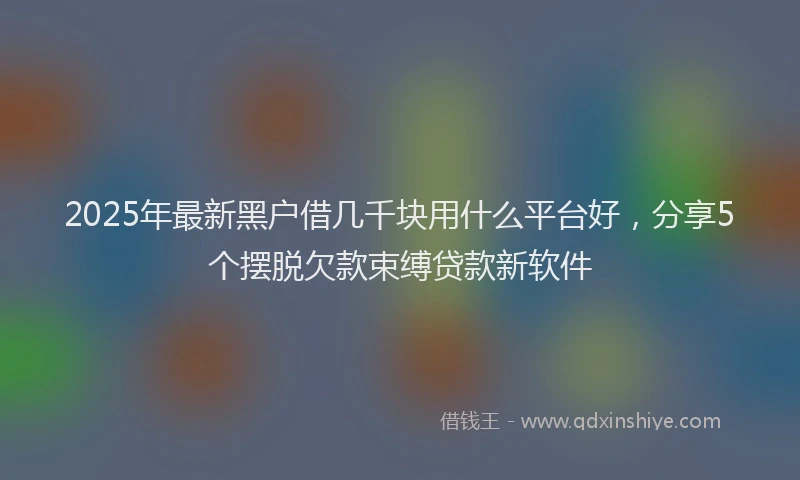 2025年最新黑户借几千块用什么平台好，分享5个摆脱欠款束缚贷款新软件