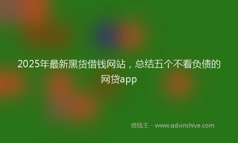 2025年最新黑货借钱网站，总结五个不看负债的网贷app