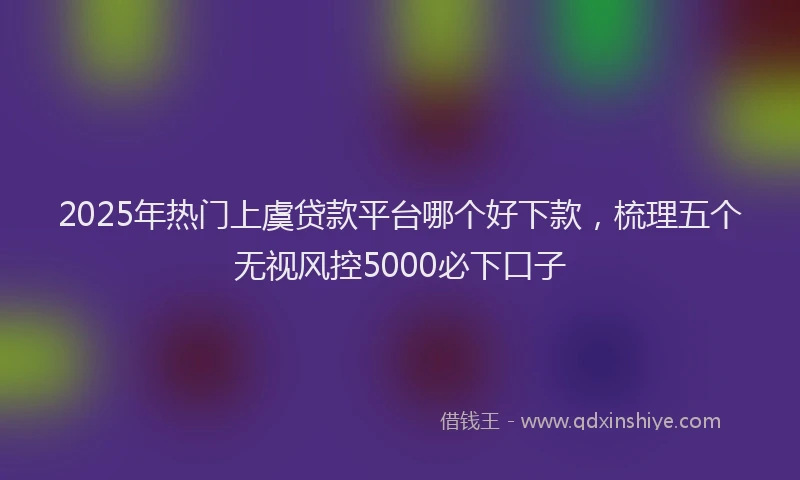 2025年热门上虞贷款平台哪个好下款，梳理五个无视风控5000必下口子