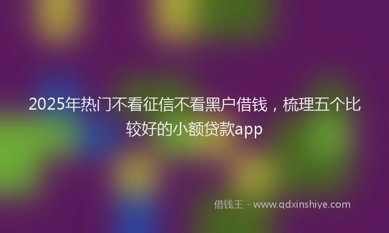 2025年热门不看征信不看黑户借钱，梳理五个比较好的小额贷款app