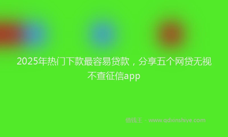 2025年热门下款最容易贷款，分享五个网贷无视不查征信app