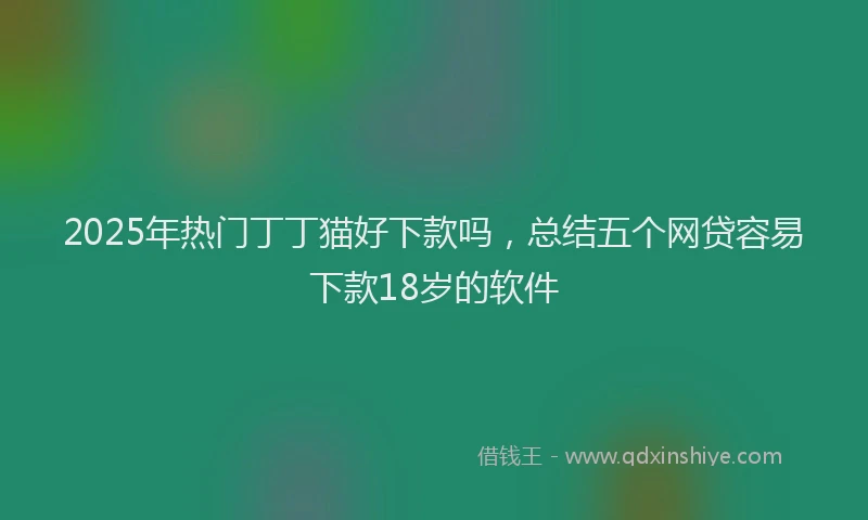 2025年热门丁丁猫好下款吗，总结五个网贷容易下款18岁的软件
