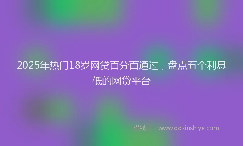 2025年热门18岁网贷百分百通过，盘点五个利息低的网贷平台
