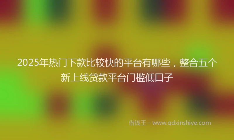 2025年热门下款比较快的平台有哪些，整合五个新上线贷款平台门槛低口子