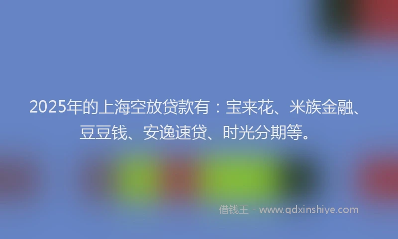 2025年的上海空放贷款有：宝来花、米族金融、豆豆钱、安逸速贷、时光分期等。