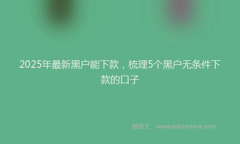 2025年最新黑户能下款，梳理5个黑户无条件下款的口子