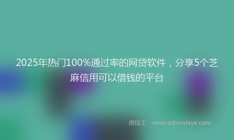 2025年热门100%通过率的网贷软件，分享5个芝麻信用可以借钱的平台