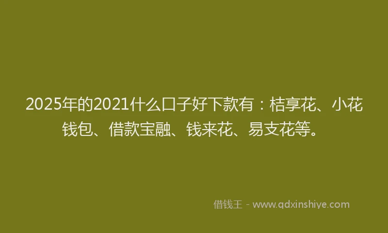 2025年的2021什么口子好下款有：桔享花、小花钱包、借款宝融、钱来花、易支花等。