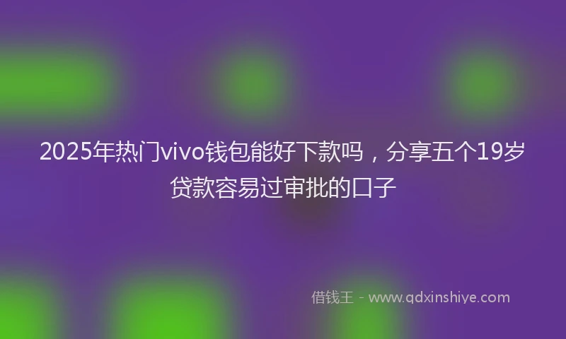 2025年热门vivo钱包能好下款吗,分享五个19岁贷款容易过审批的口子