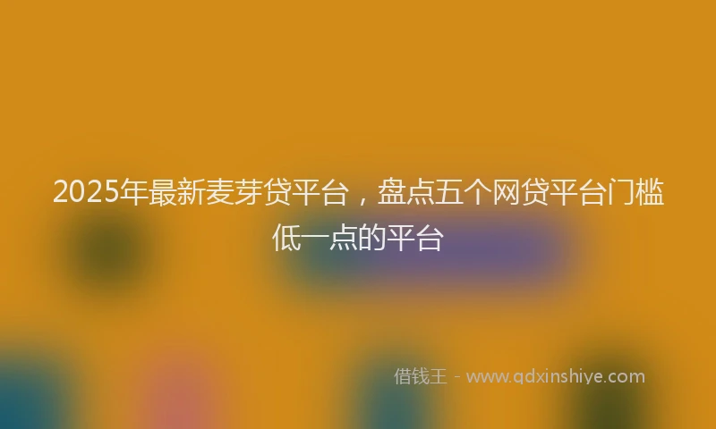 2025年最新麦芽贷平台，盘点五个网贷平台门槛低一点的平台