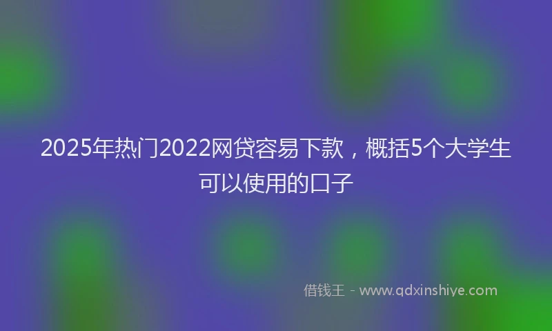 2025年热门2022网贷容易下款，概括5个大学生可以使用的口子