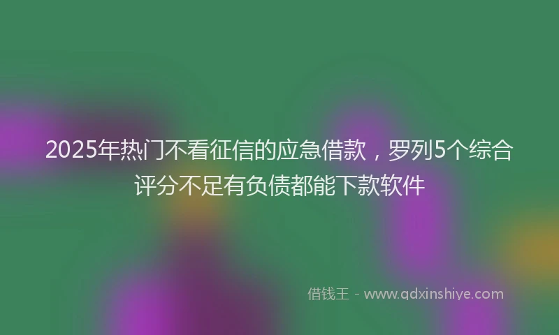 2025年热门不看征信的应急借款，罗列5个综合评分不足有负债都能下款软件