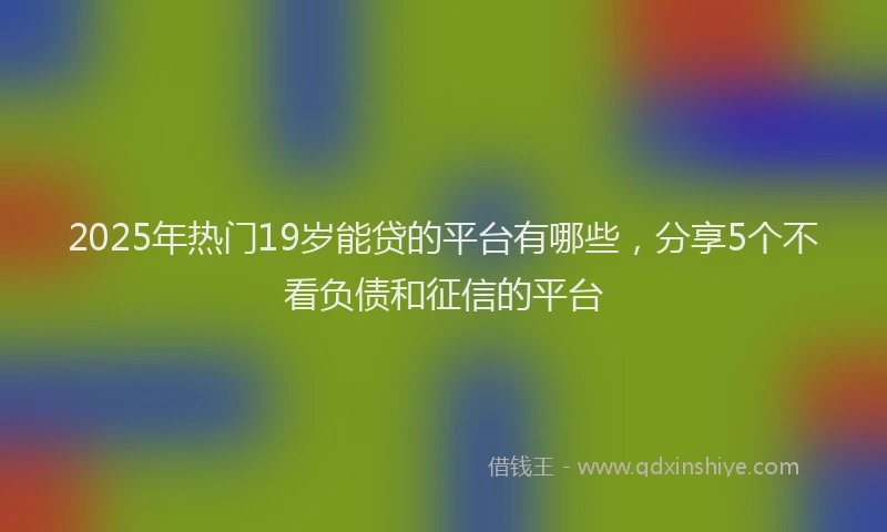 2025年热门19岁能贷的平台有哪些，分享5个不看负债和征信的平台