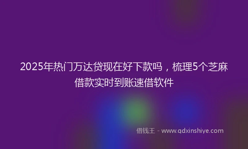 2025年热门万达贷现在好下款吗，梳理5个芝麻借款实时到账速借软件