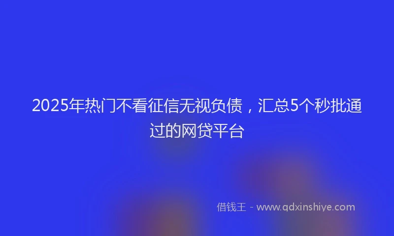 2025年热门不看征信无视负债，汇总5个秒批通过的网贷平台