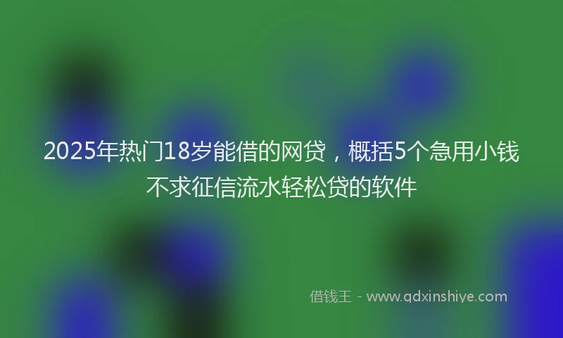 2025年热门18岁能借的网贷，概括5个急用小钱不求征信流水轻松贷的软件
