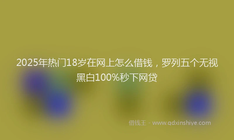 2025年热门18岁在网上怎么借钱，罗列五个无视黑白100%秒下网贷