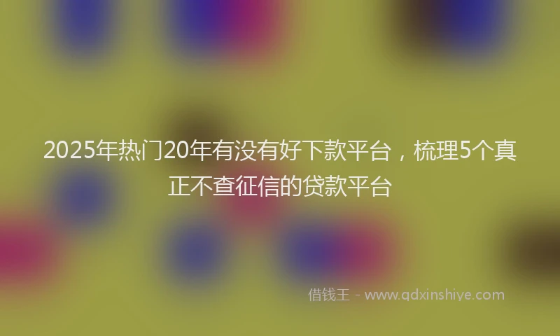 2025年热门20年有没有好下款平台，梳理5个真正不查征信的贷款平台
