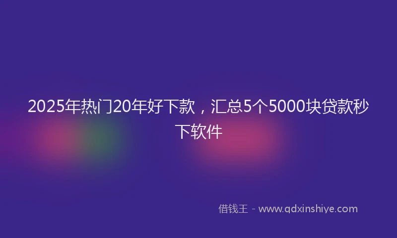 2025年热门20年好下款，汇总5个5000块贷款秒下软件