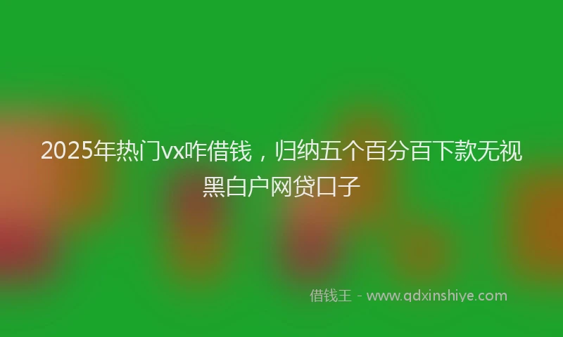 2025年热门vx咋借钱，归纳五个百分百下款无视黑白户网贷口子