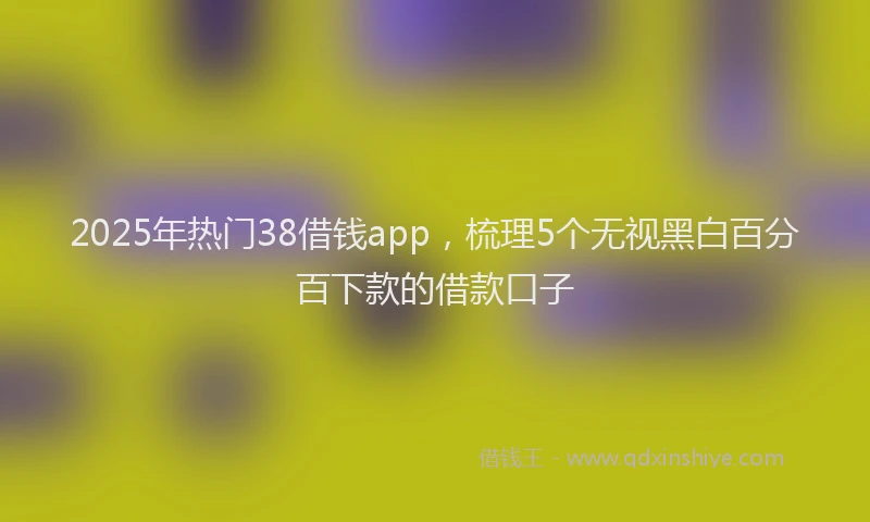 2025年热门38借钱app，梳理5个无视黑白百分百下款的借款口子