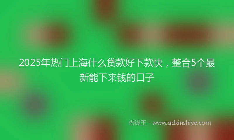 2025年热门上海什么贷款好下款快，整合5个最新能下来钱的口子